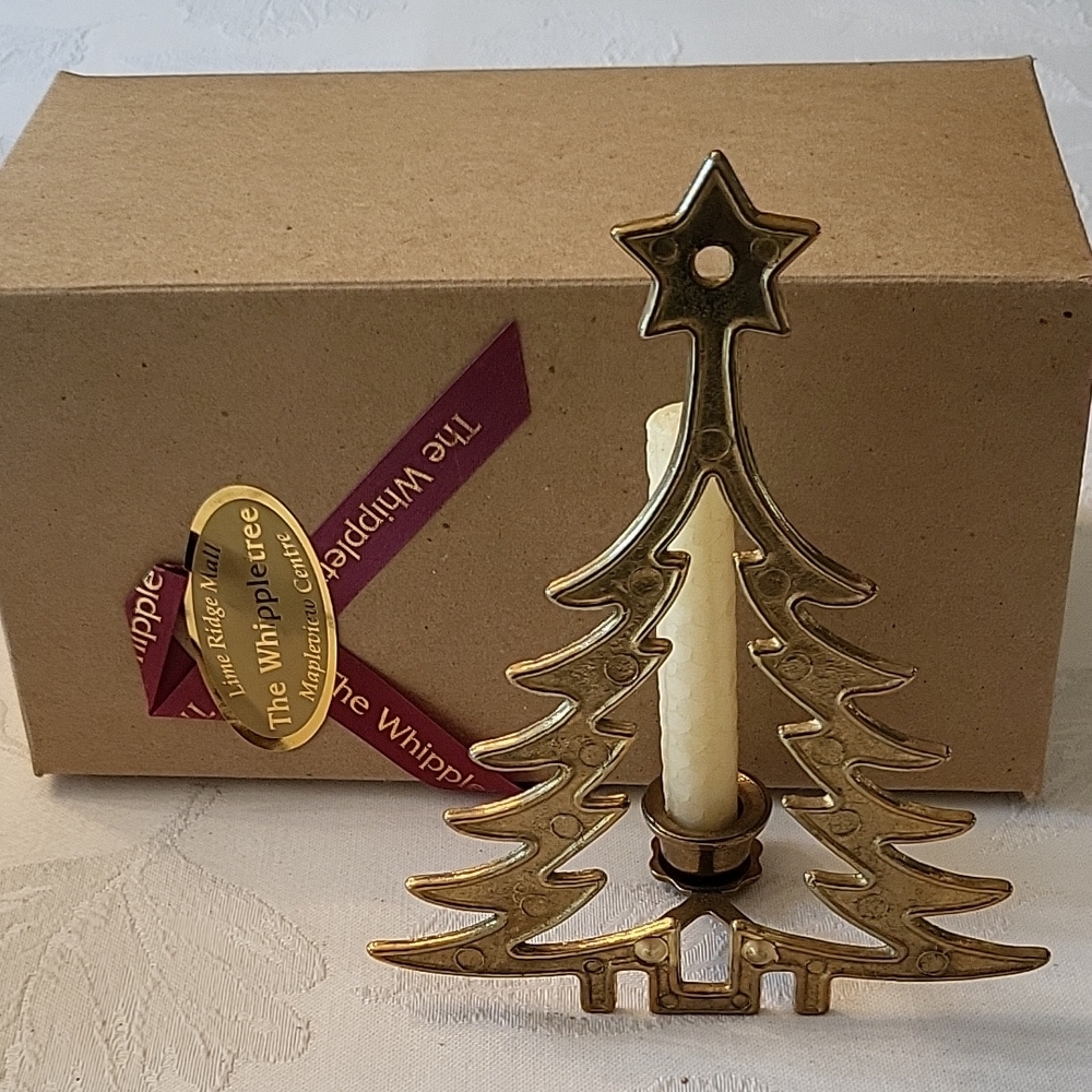 NEW Gold Christmas Tree Candle Holder